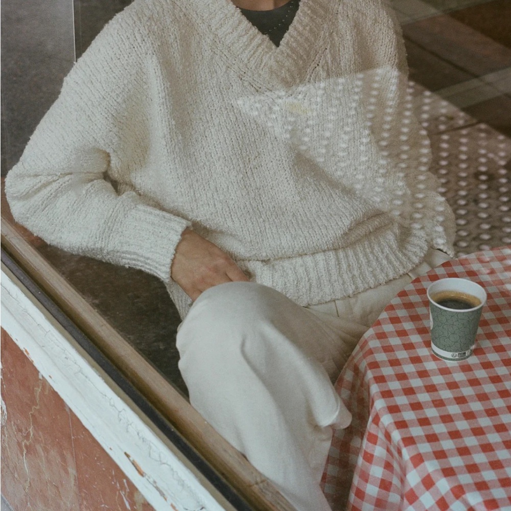 Dylan Sweater, Organic Cotton Bouclé, Ecru
Size XS/S